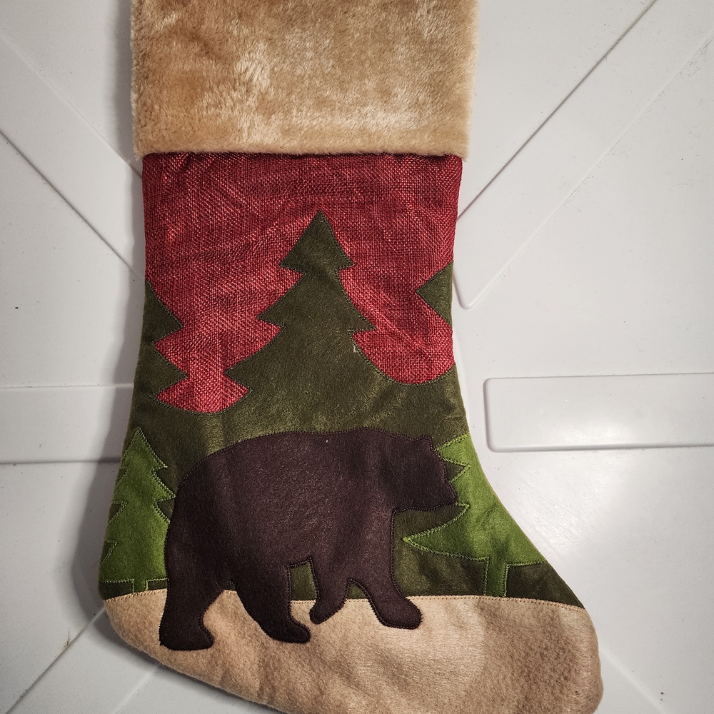 Holiday Stocking with Bear Design